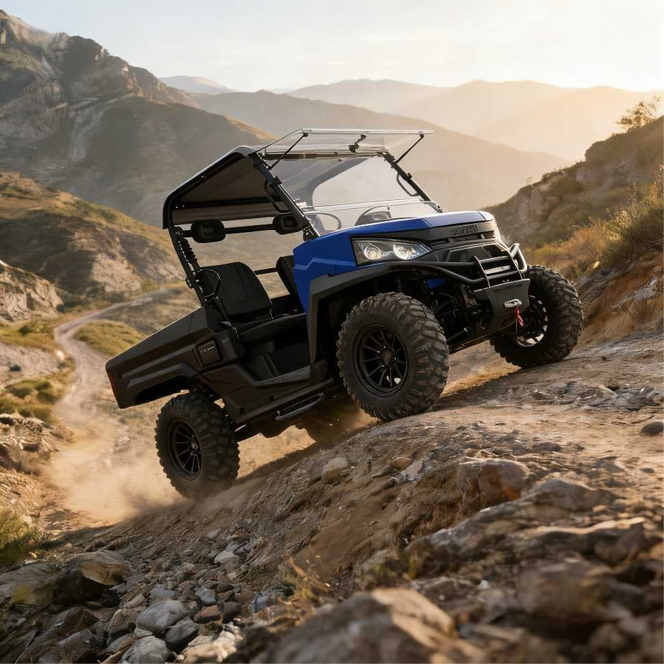 వ్యవసాయ వేట కోసం 73.6V 150Ah 4WD ఎలక్ట్రిక్ UTV PKE కీలెస్ EPS