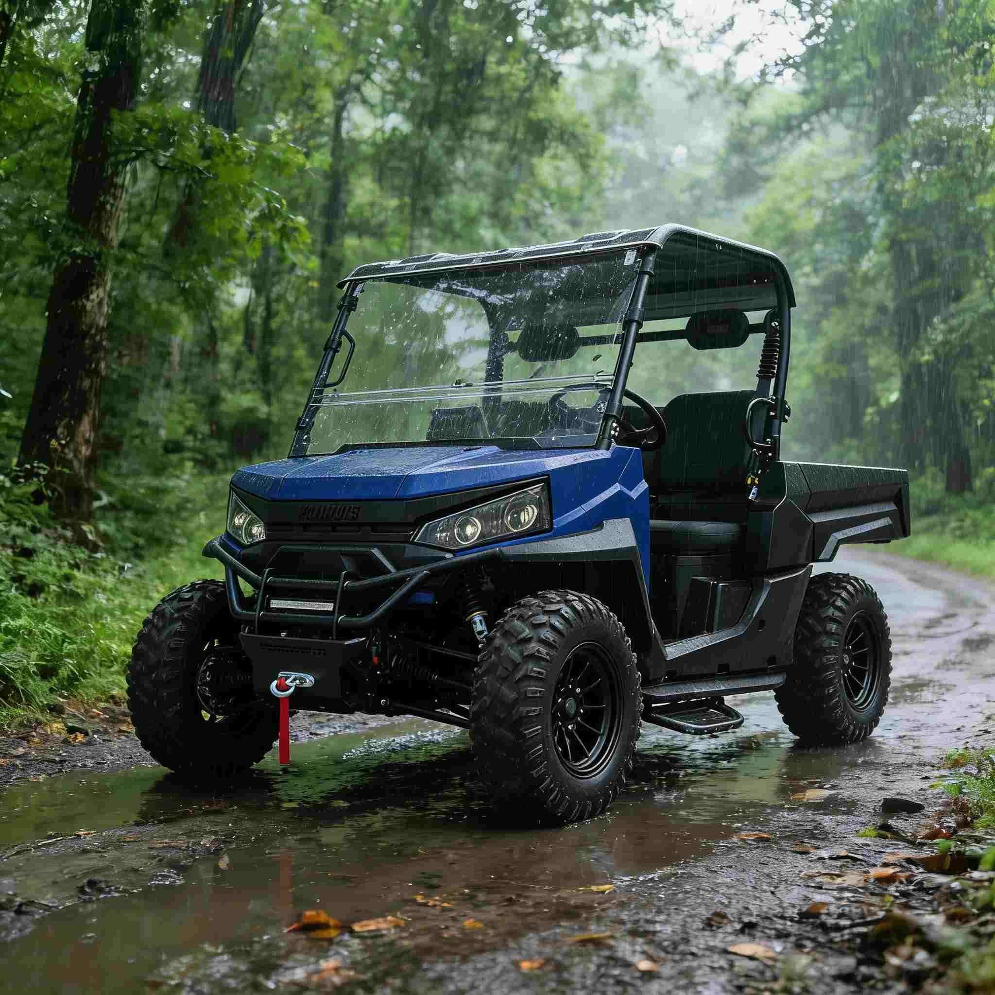 వేట కోసం ఎలక్ట్రిక్ UTV 4WD 20KW పీక్ పవర్ 1000kg టోయింగ్